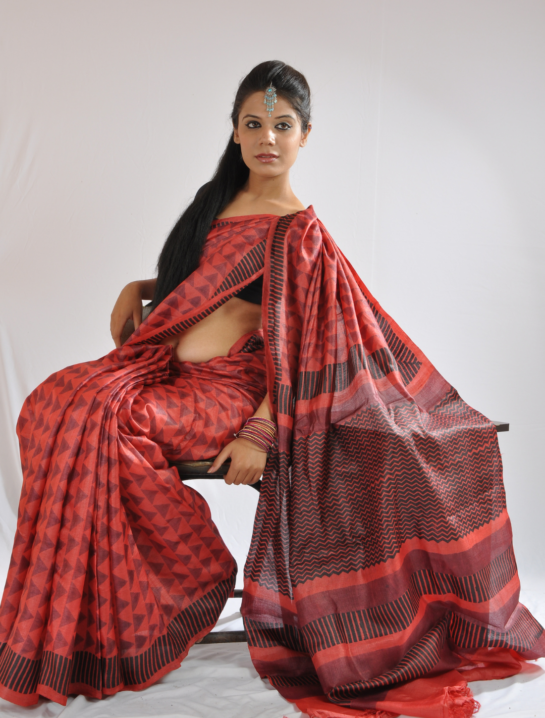 luxurious-tussar-silk-hand-block-print-saree