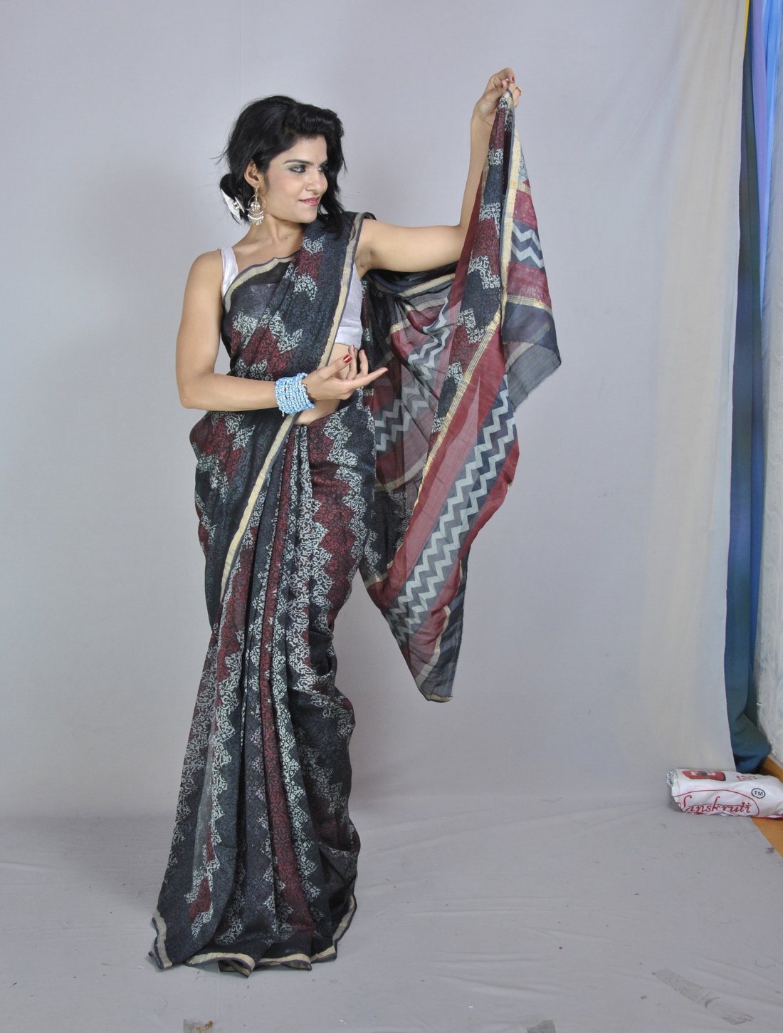 sophisticated-chanderi-silk-hand-block-print-saree